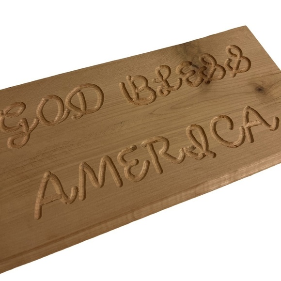 Homemade “God Bless America” Handmade Wood Rustic Decor Home Art Accent Sign - Picture 3 of 4